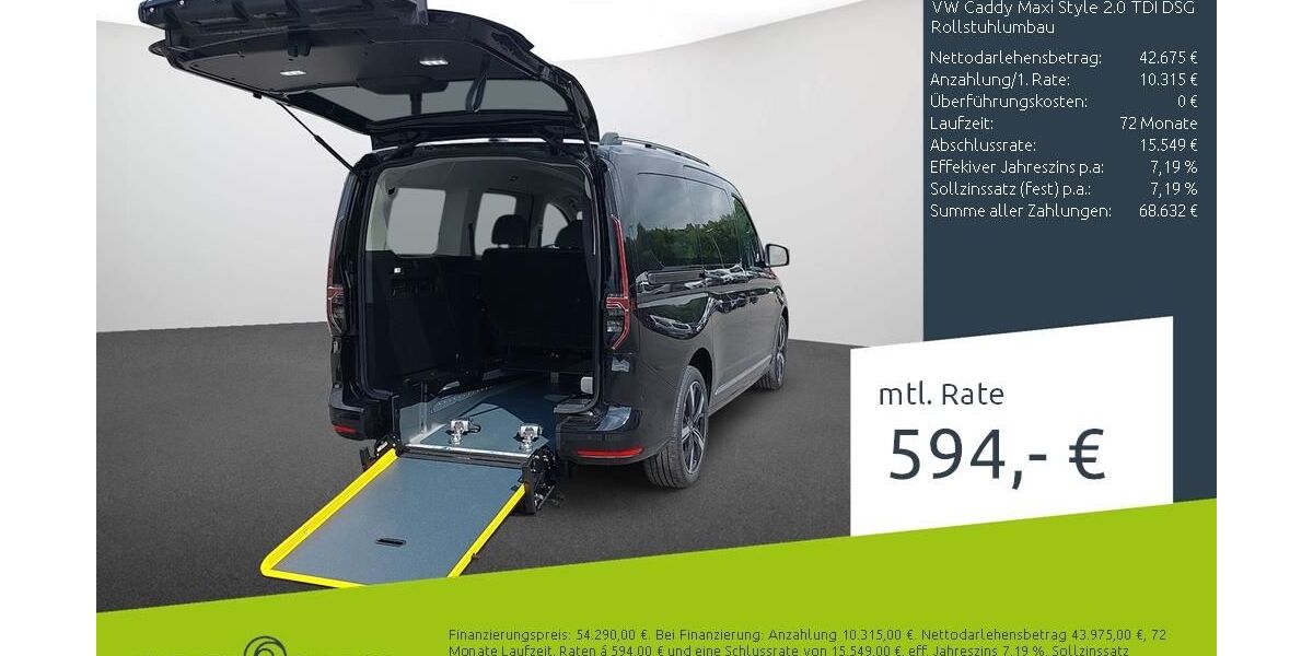 VW Caddy Maxi 1.500 km 52.990 &euro; Borken 46325