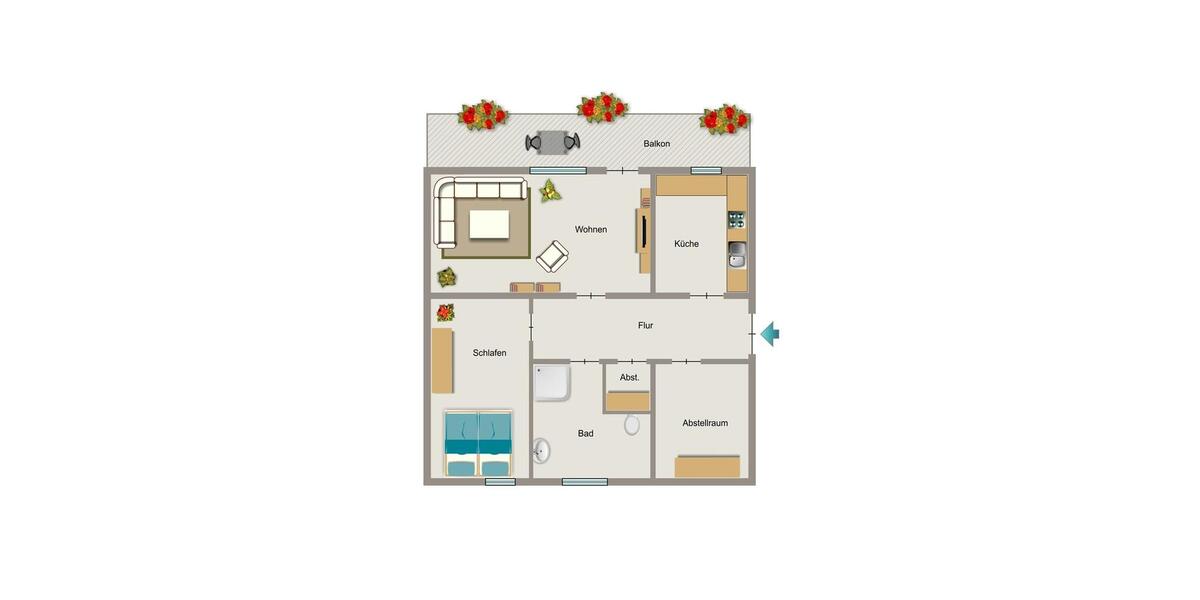 Etagenwohnung Kamp-Lintfort Lintfort - 2.5 Zimmer, 69 m&sup2;, 411&euro; | Angebot:26139292