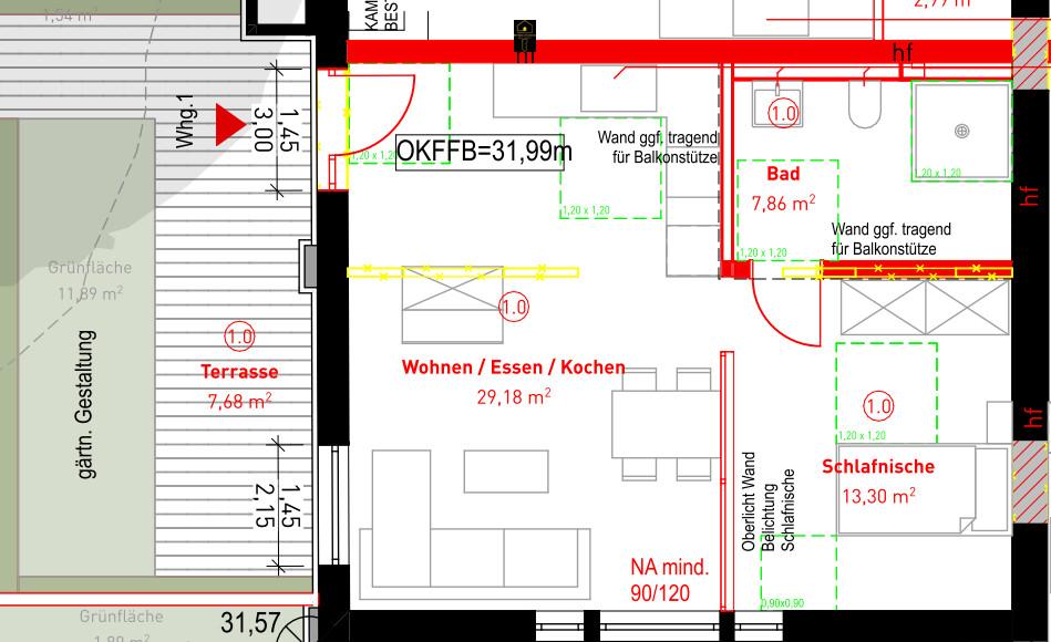 Erdgeschoßwohnung Rhede - 2 Zimmer, 58 m&sup2;, 812&euro; | Angebot:23670772