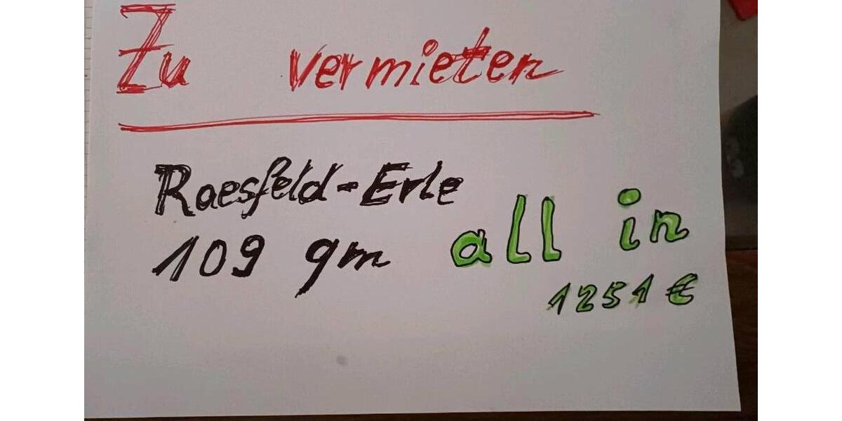 Etagenwohnung Raesfeld - 5 Zimmer, 109 m&sup2;, 1.251&euro; | Angebot:26573025