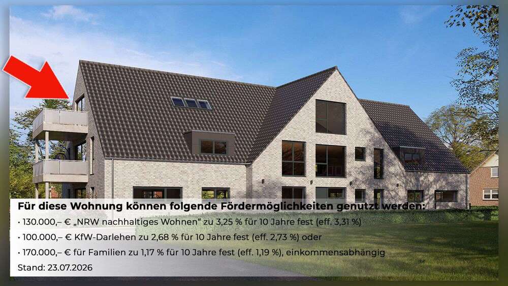Etagenwohnung Borken - 2 Zimmer, 63 m&sup2;, 259.000&euro; | Angebot:24528021