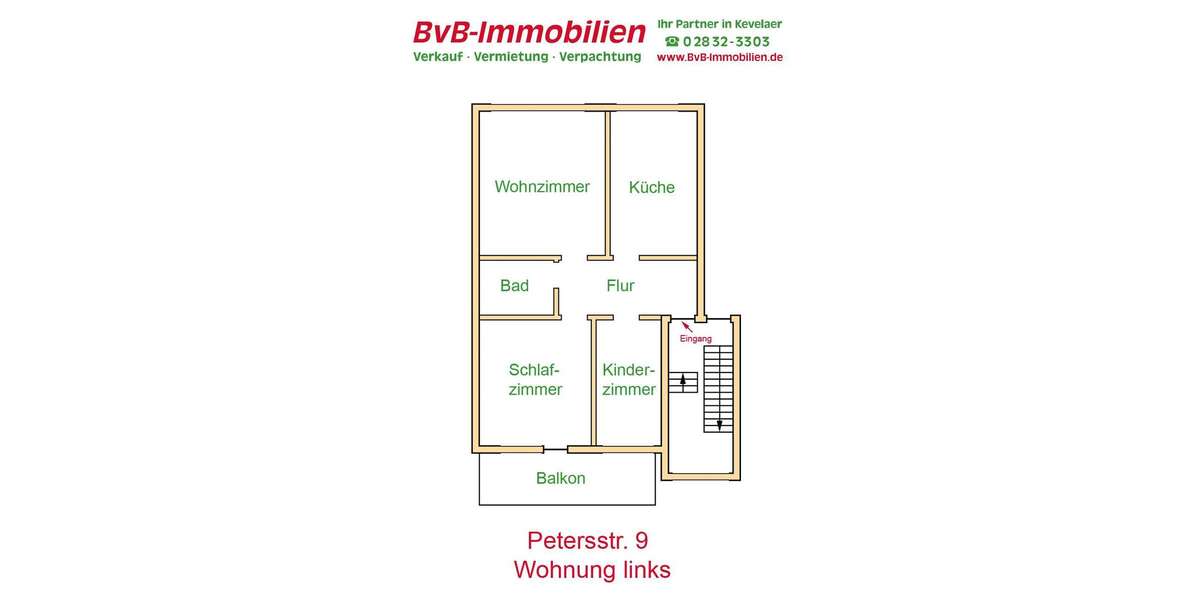 Etagenwohnung Weeze - 3 Zimmer, 73 m&sup2;, 670&euro; | Angebot:26031572