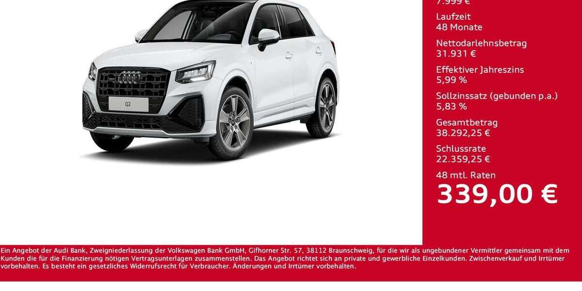 Audi Q2 2.795 km 39.930 &euro; Wesel 46485