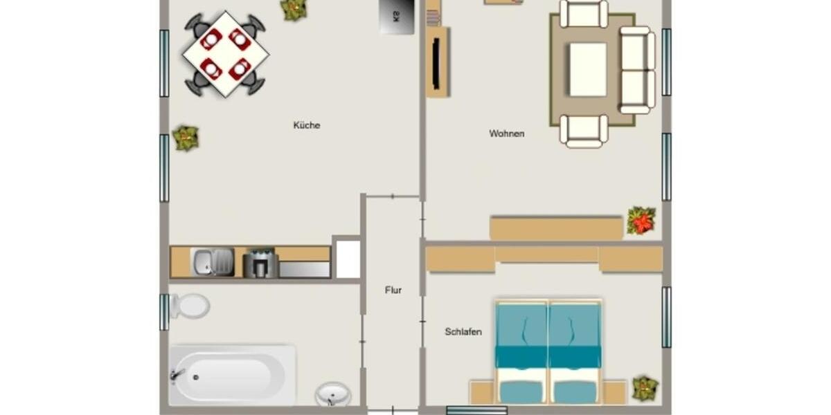 Etagenwohnung Oberhausen Biefang - 2.5 Zimmer, 57 m&sup2;, 437&euro; | Angebot:25958503