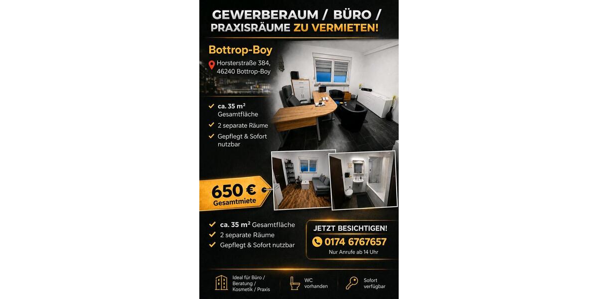 Gewerbeobjekt Bottrop Boy - 650&euro; | Angebot:26637625