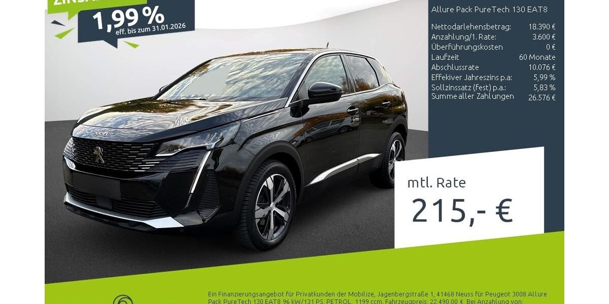 Peugeot 3008 33.672 km 21.890 &euro; Borken 46325
