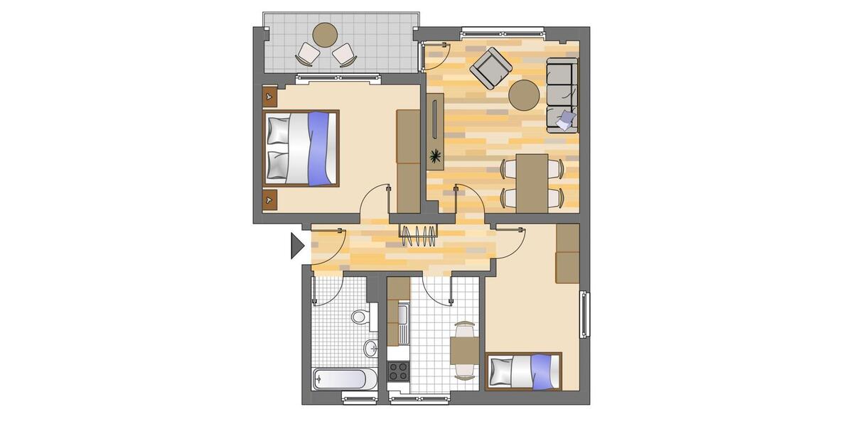 Erdgeschoßwohnung Gelsenkirchen Gelsenkirchen-Nord - 3 Zimmer, 63 m&sup2;, 439&euro; | Angebot:25298973