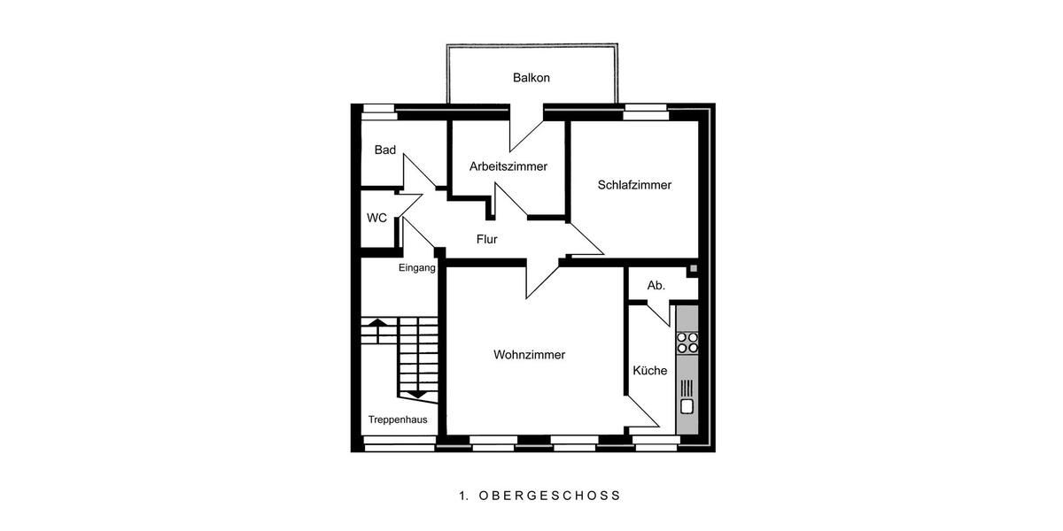Etagenwohnung Uedem - 3 Zimmer, 61 m&sup2;, 590&euro; | Angebot:25753627