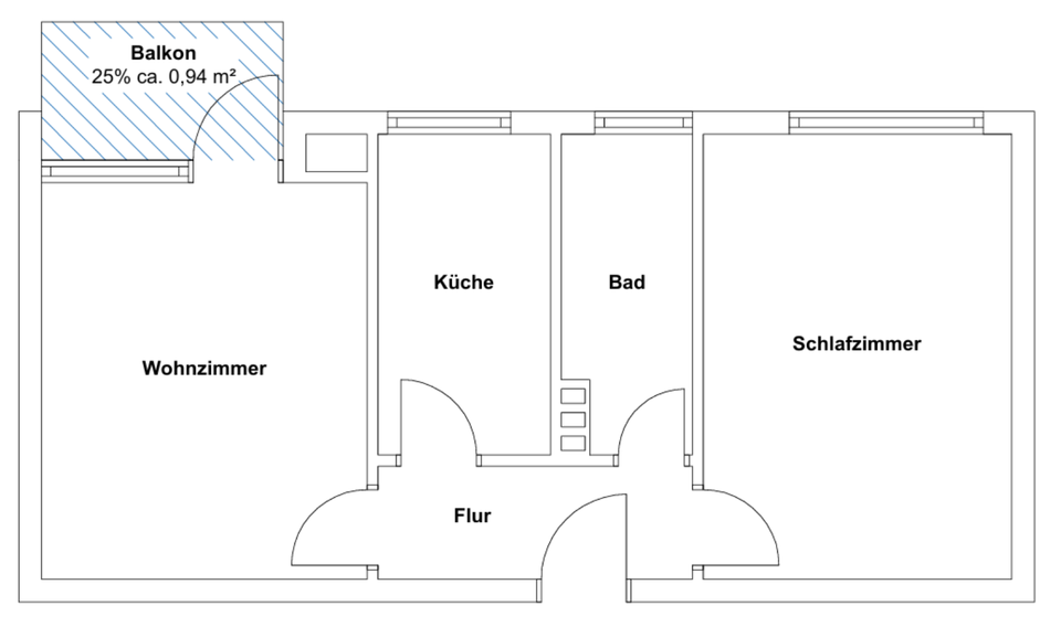 Etagenwohnung Duisburg Hamborn - 2.5 Zimmer, 49 m&sup2;, 414&euro; | Angebot:25967601