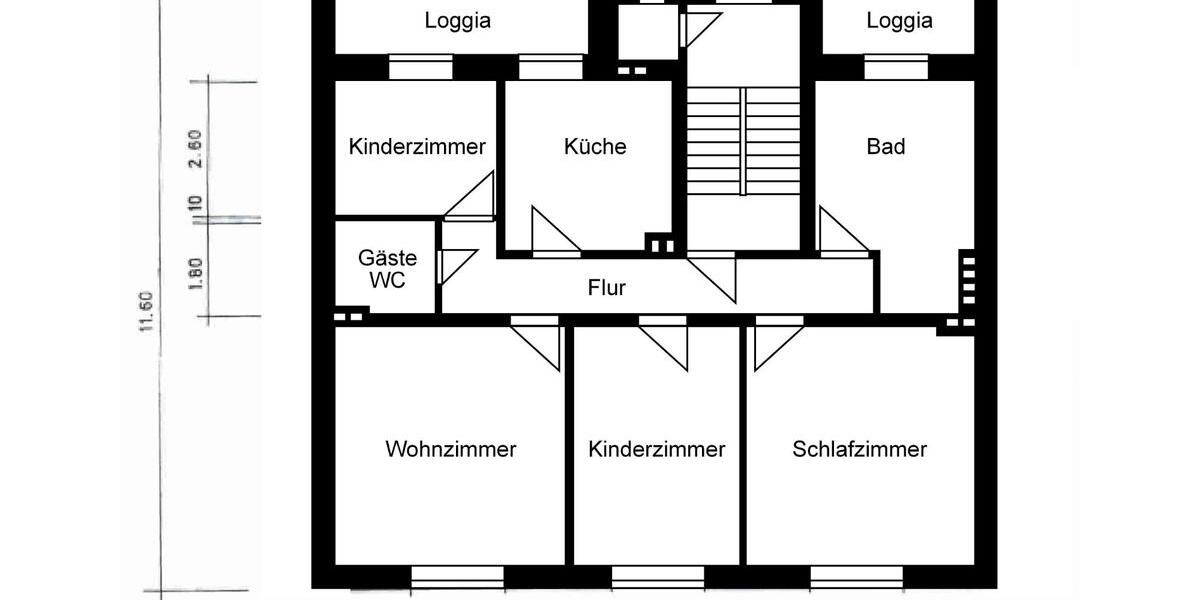 Etagenwohnung Duisburg Duisburg-Mitte - 4 Zimmer, 104 m&sup2;, 660&euro; | Angebot:25454145
