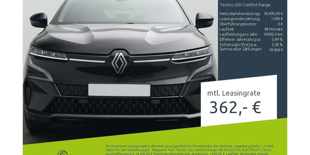 Renault Megane 1.500 km 34.490 &euro; Borken 46325