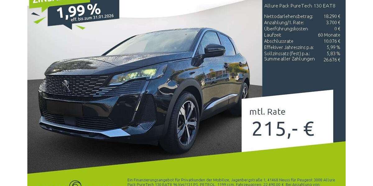 Peugeot 3008 28.421 km 21.890 &euro; Borken 46325