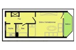 Etagenwohnung Oberhausen - 1.5 Zimmer, 44 m&sup2;, 51.000&euro; | Angebot:27233749
