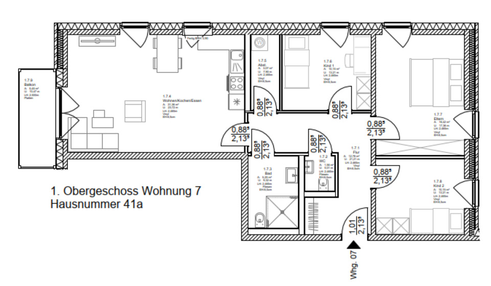 Etagenwohnung Rheurdt - 4 Zimmer, 92 m&sup2;, 610&euro; | Angebot:25378996