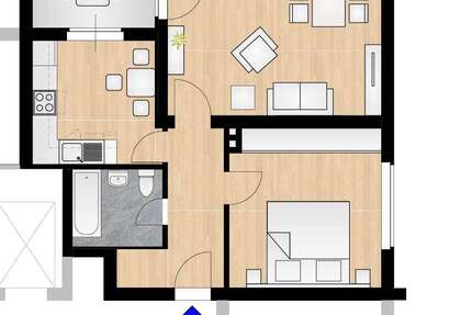 Wohnung Duisburg Marxloh - 2 Zimmer, 54 m&sup2;, 380&euro; | Angebot:23301640