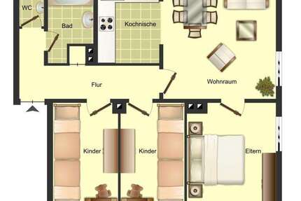 Wohnung Bocholt - 4 Zimmer, 63 m&sup2;, 549&euro; | Angebot:26688259