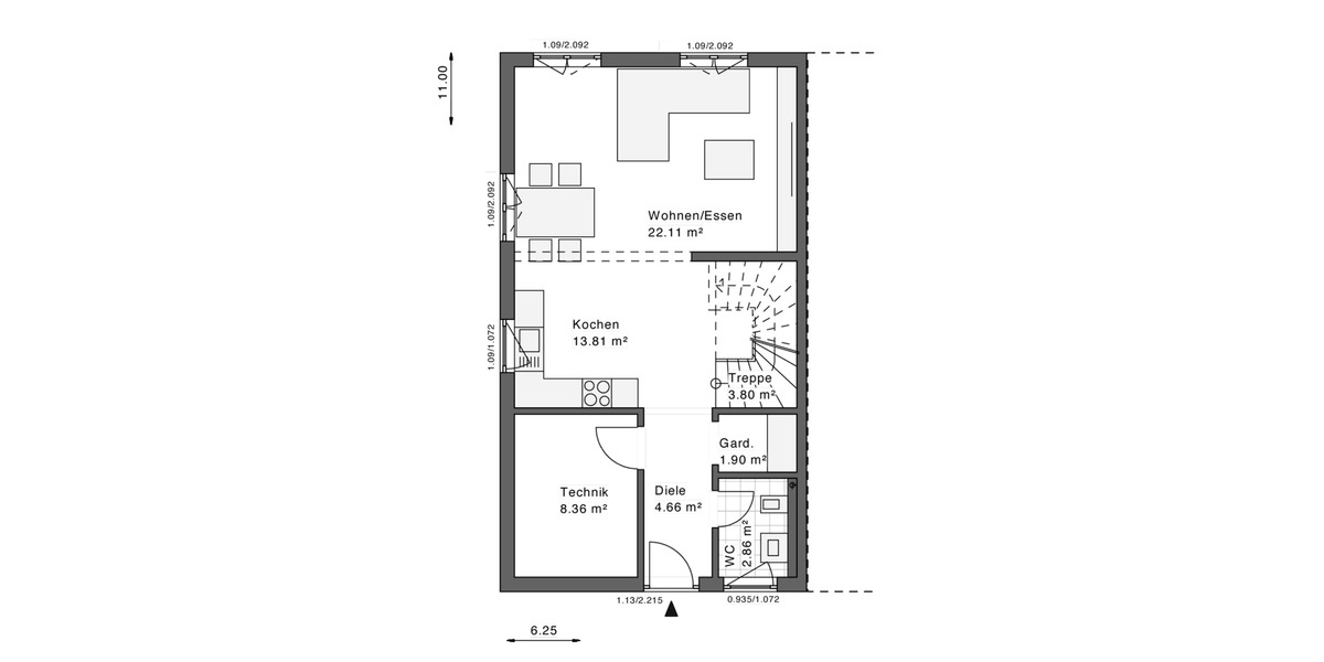 Doppelhaushälfte Voerde (Niederrhein) - 3 Zimmer, 115 m&sup2;, 1.799&euro; | Angebot:24528179