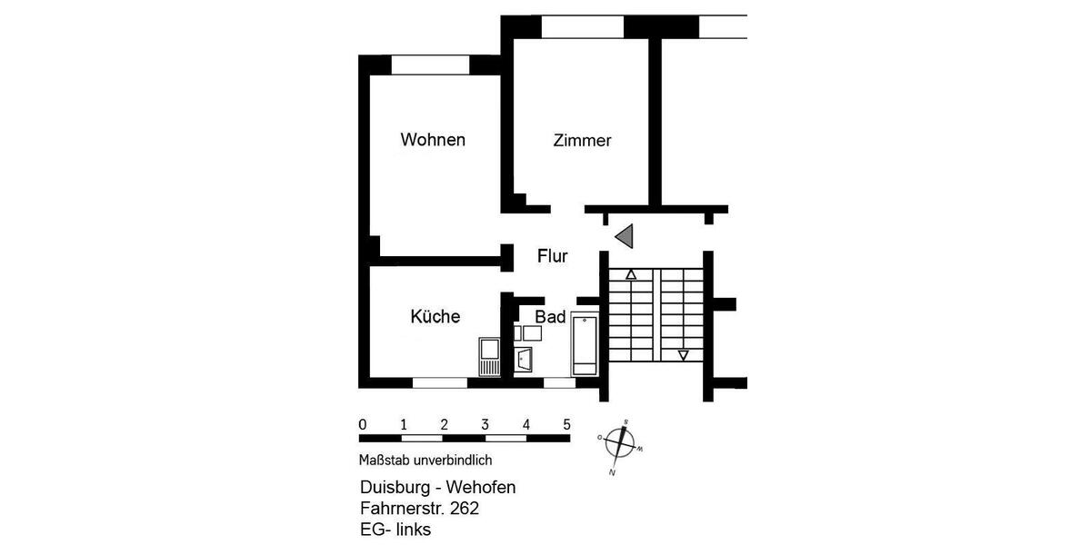 Erdgeschoßwohnung Duisburg Hamborn - 2.5 Zimmer, 47 m&sup2;, 399&euro; | Angebot:25893241