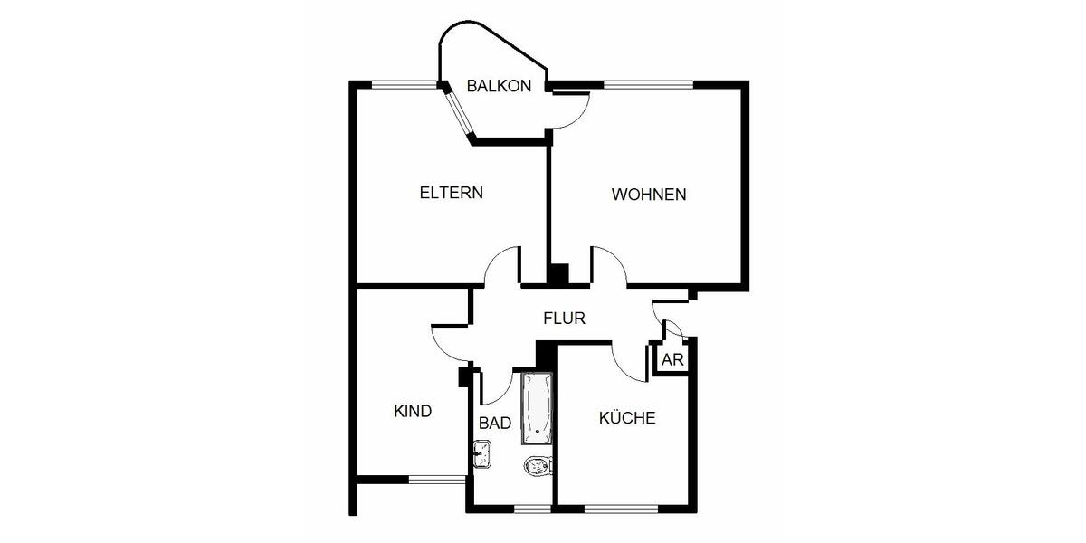 Erdgeschoßwohnung Gelsenkirchen Gelsenkirchen-Nord - 3.5 Zimmer, 64 m&sup2;, 439&euro; | Angebot:24754993