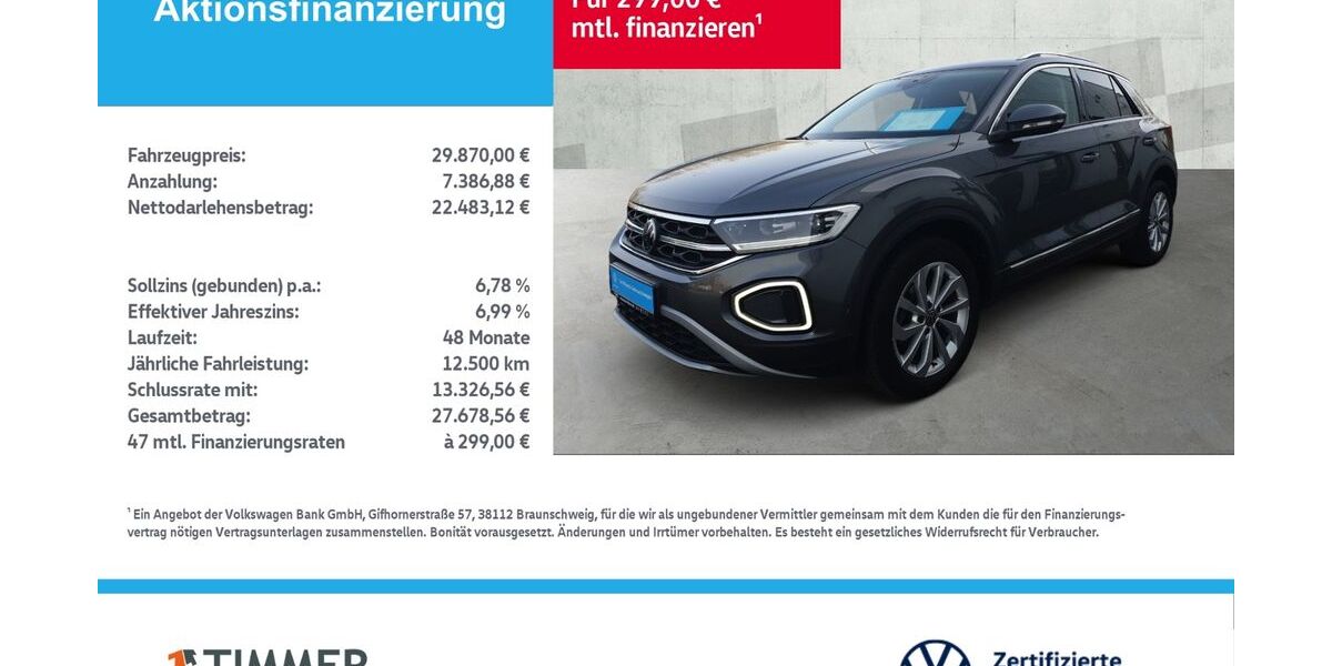 VW T-Roc 31.576 km 29.870 &euro; Borken 46325