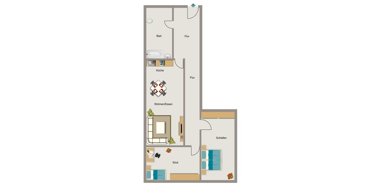 Etagenwohnung Duisburg Hamborn - 2.5 Zimmer, 71 m&sup2;, 472&euro; | Angebot:23320776