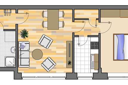 Wohnung Dorsten Holsterhausen - 2 Zimmer, 50 m&sup2;, 439&euro; | Angebot:25372049