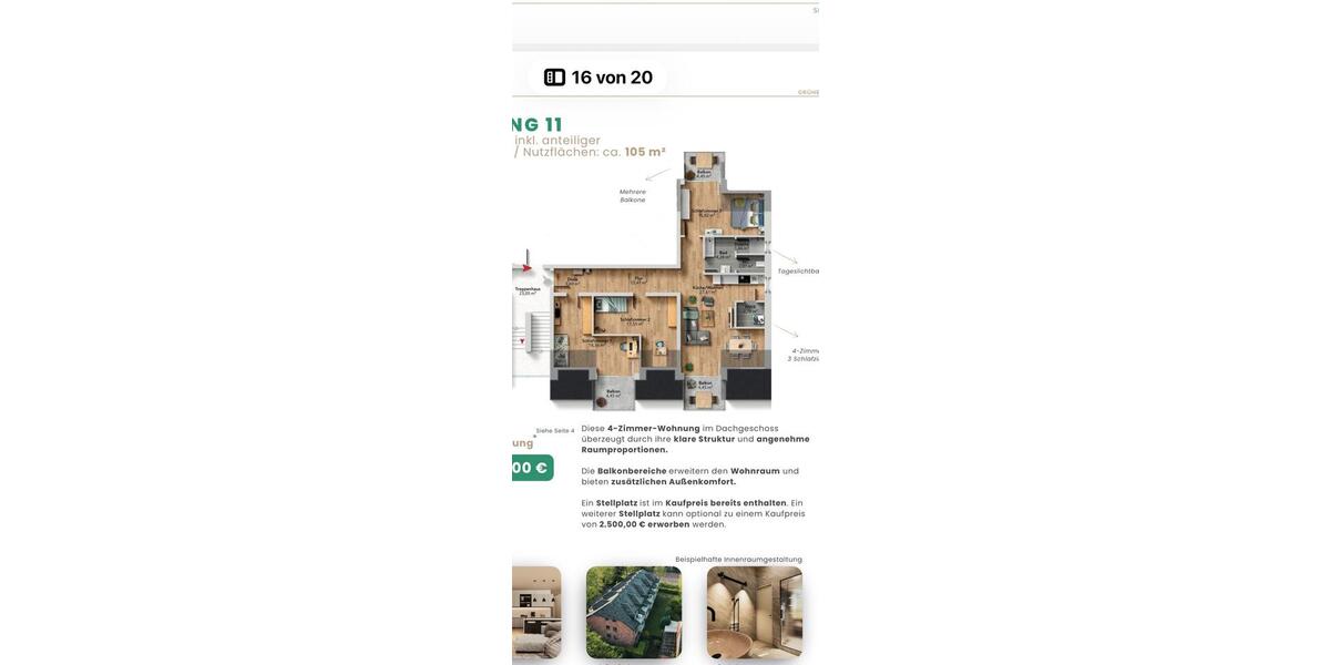 Erdgeschoßwohnung Duisburg Essenberg - 4 Zimmer, 105 m&sup2;, 278.000&euro; | Angebot:27096103