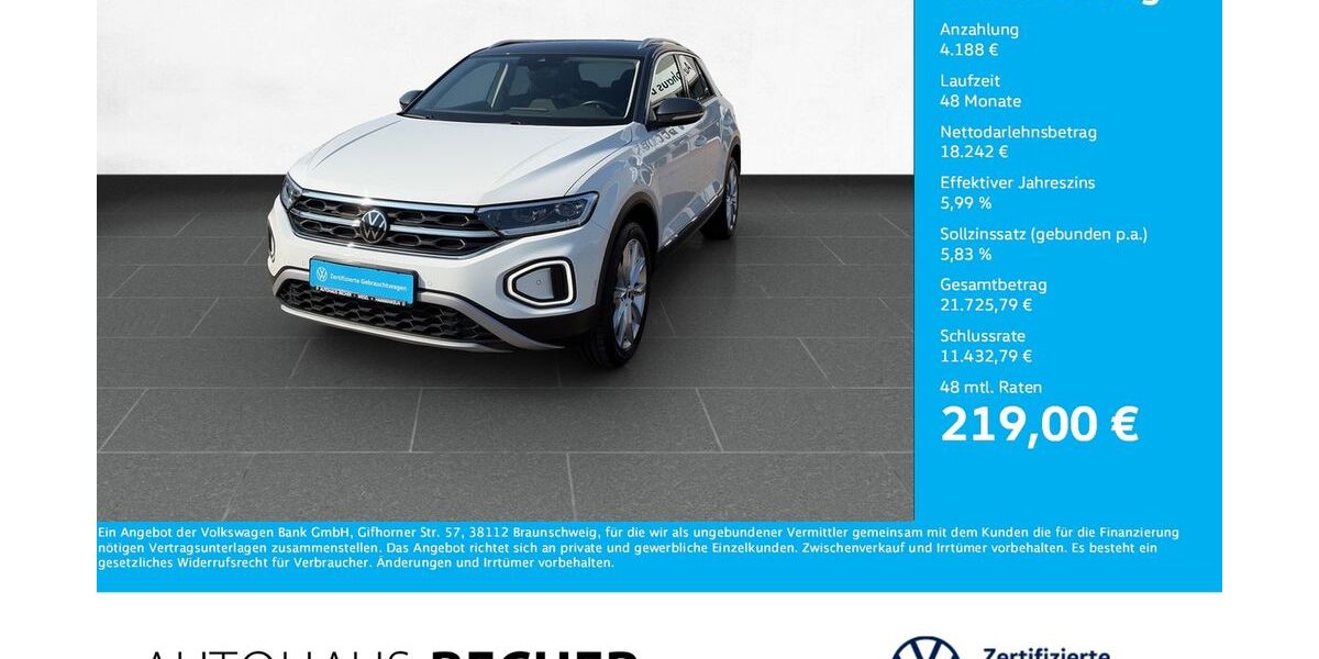 VW T-Roc 36.876 km 21.960 &euro; Wesel 46485