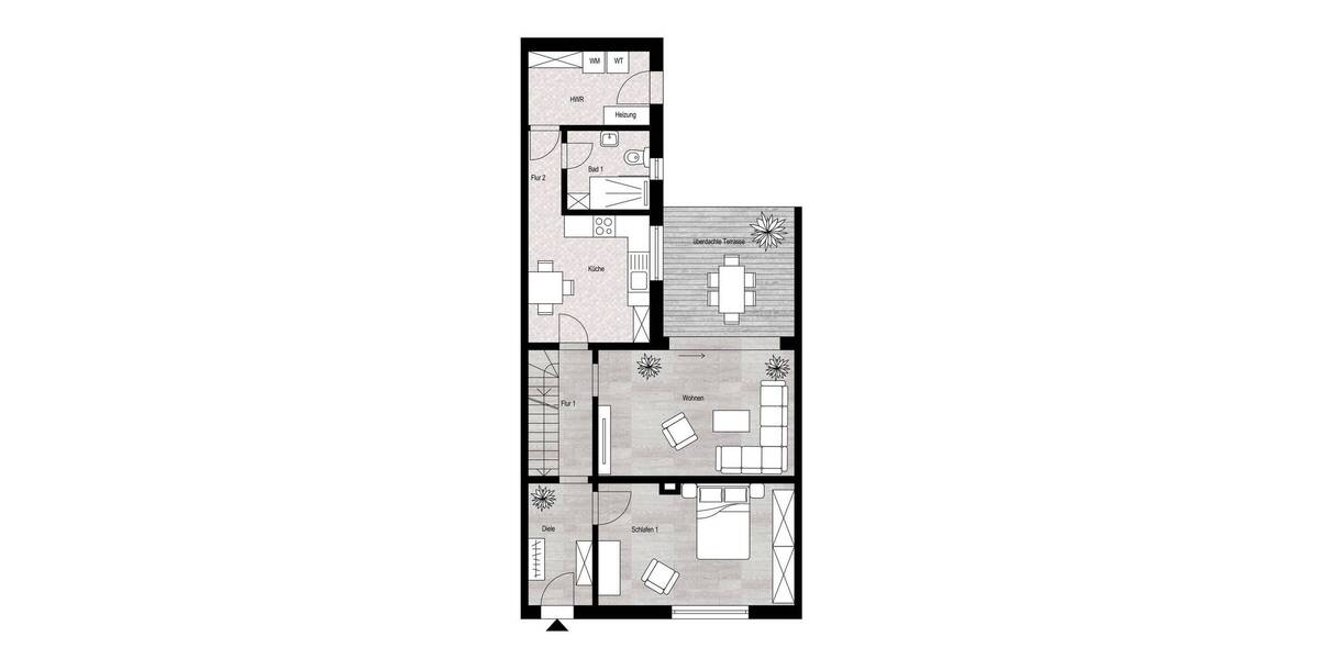 Reihenmittelhaus Bocholt Stenern - 4 Zimmer, 121 m&sup2;, 189.000&euro; | Angebot:26797262