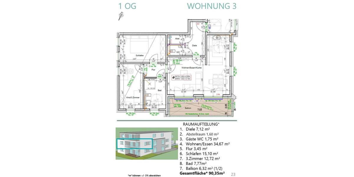 Erdgeschoßwohnung Duisburg Baerl - 3 Zimmer, 95 m&sup2;, 1.425&euro; | Angebot:24659868