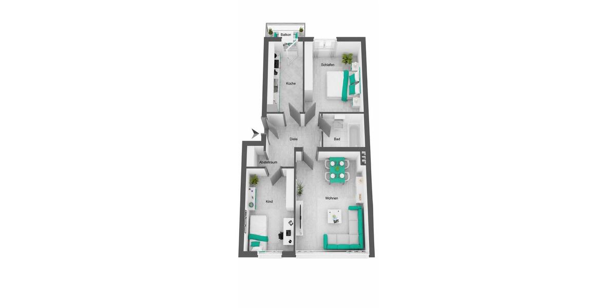 Etagenwohnung Gladbeck Brauck - 3 Zimmer, 66 m&sup2;, 650&euro; | Angebot:26634726