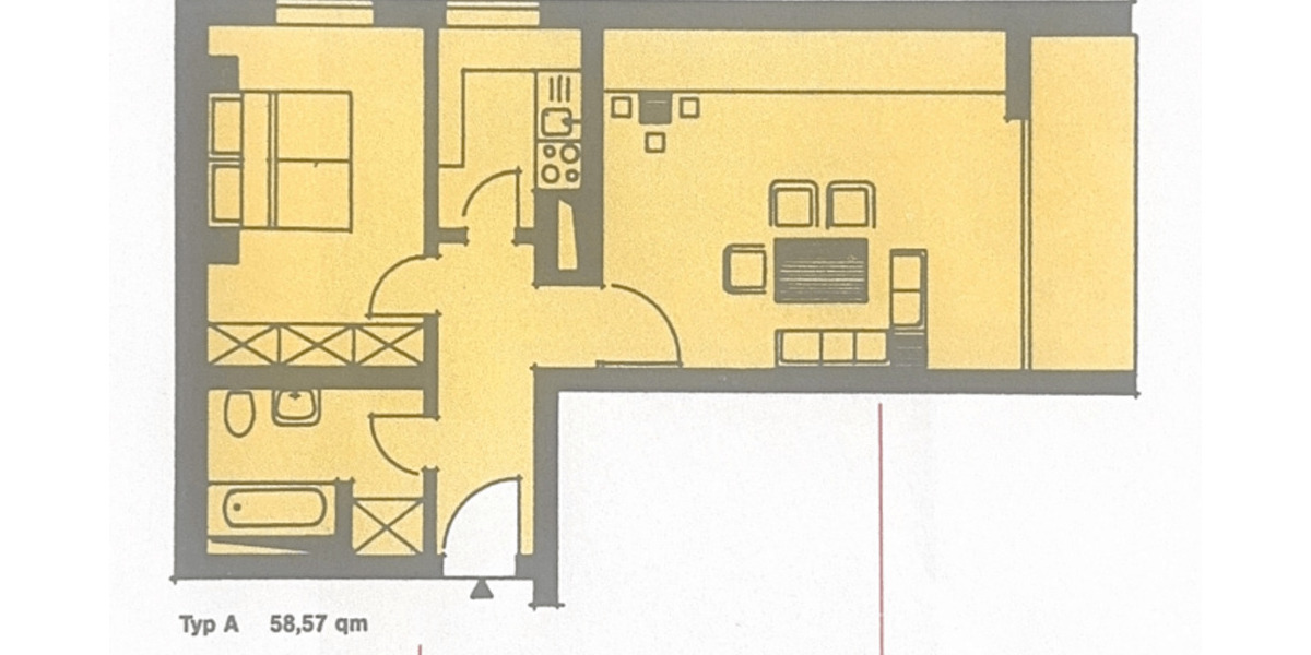 Etagenwohnung Duisburg Hochheide - 2 Zimmer, 58 m&sup2;, 94.000&euro; | Angebot:26119020