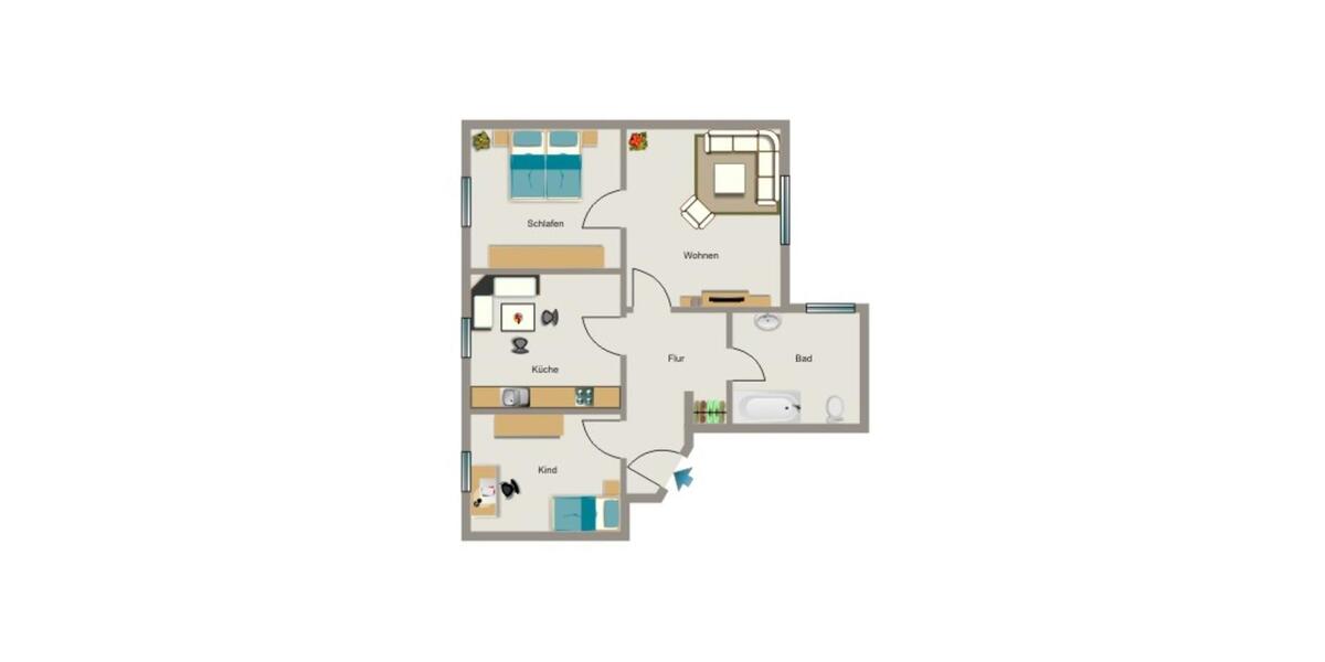 Erdgeschoßwohnung Duisburg Hamborn - 3.5 Zimmer, 71 m&sup2;, 437&euro; | Angebot:26627534