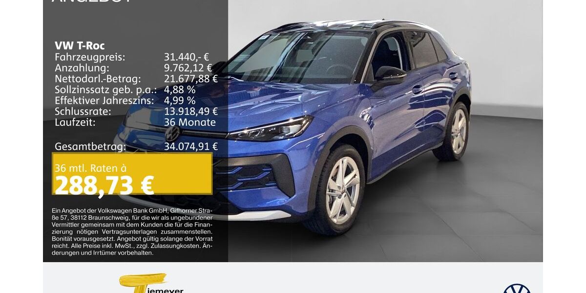 VW T-Roc 9.999 km 31.440 &euro; Oberhausen 46047