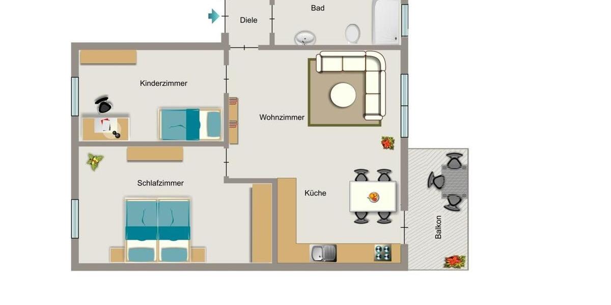 Erdgeschoßwohnung Oberhausen Alstaden - 3.5 Zimmer, 55 m&sup2;, 529&euro; | Angebot:26044600