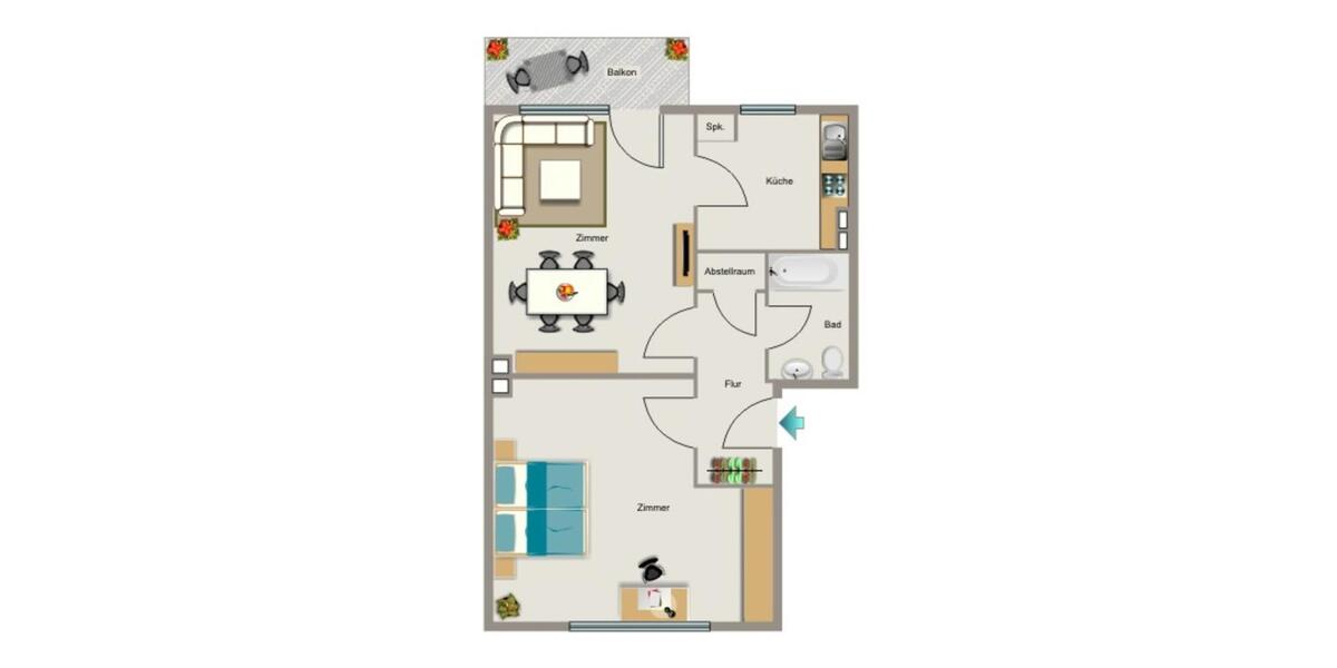 Etagenwohnung Neukirchen-Vluyn Vluyn - 2.5 Zimmer, 44 m&sup2;, 346&euro; | Angebot:25699120