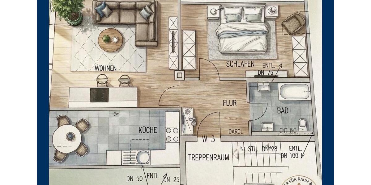 Etagenwohnung Borken - 2 Zimmer, 70 m&sup2;, 740&euro; | Angebot:25930921