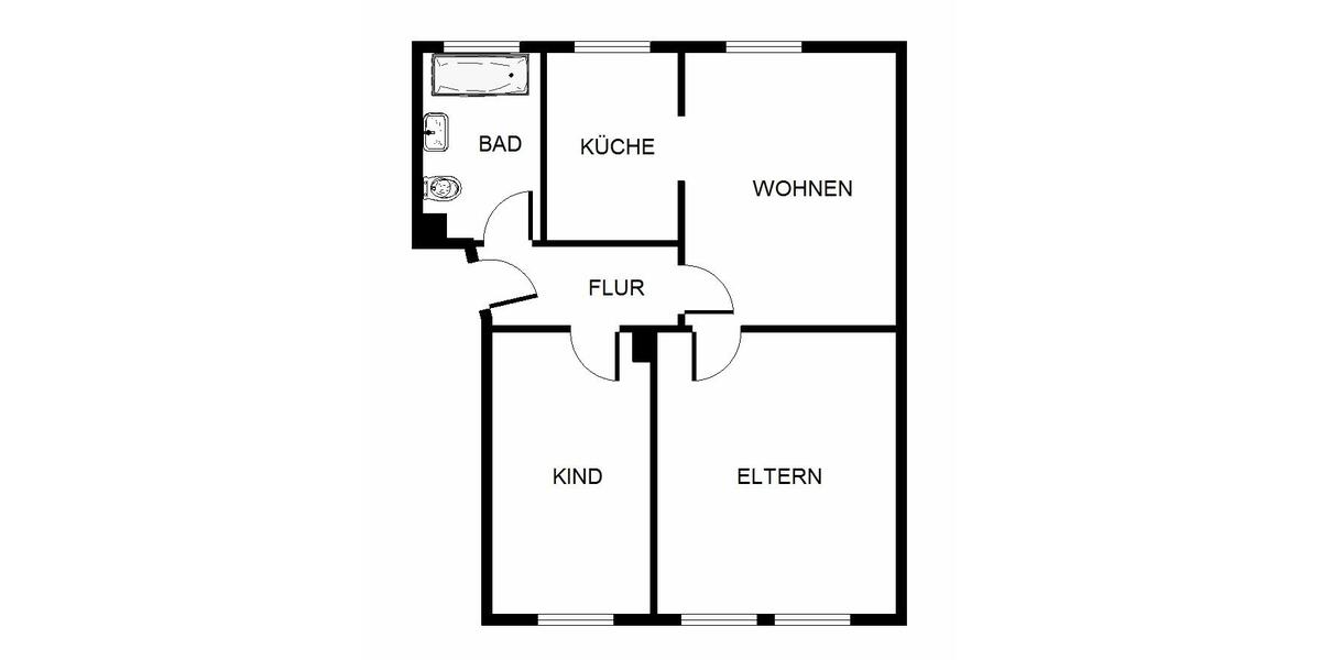 Etagenwohnung Gelsenkirchen Gelsenkirchen-Nord - 3 Zimmer, 52 m&sup2;, 399&euro; | Angebot:25988841