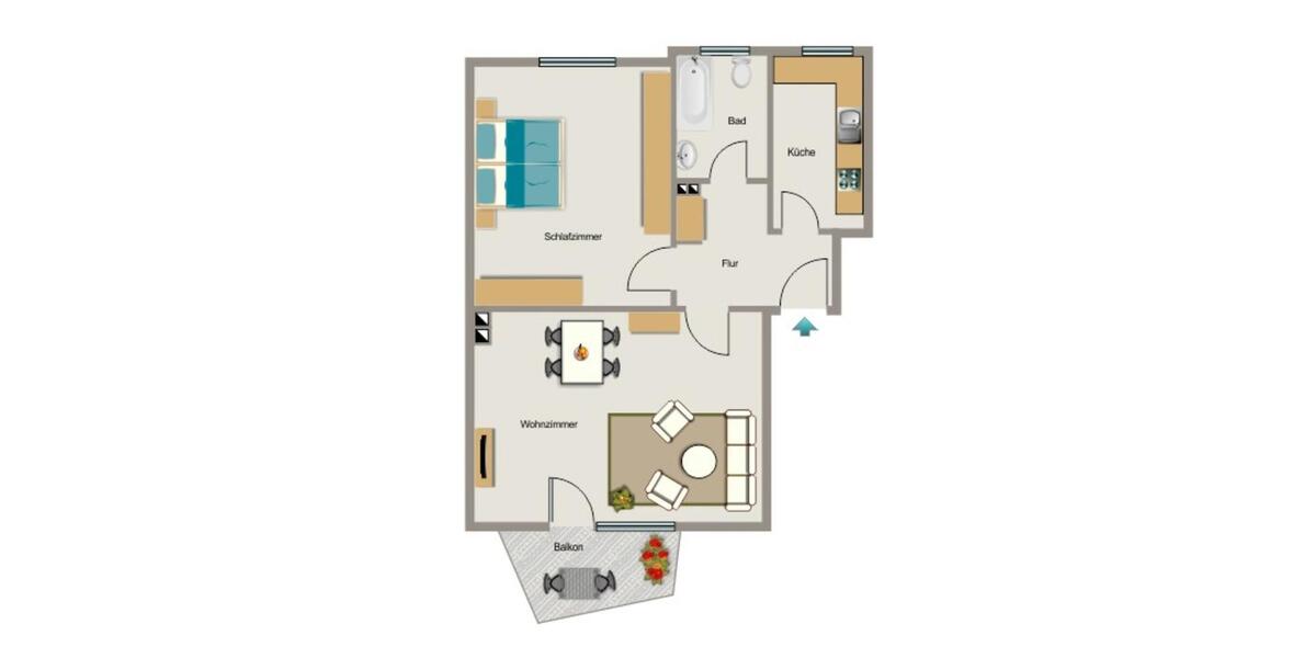 Etagenwohnung Duisburg Beeck - 2.5 Zimmer, 52 m&sup2;, 472&euro; | Angebot:25644073