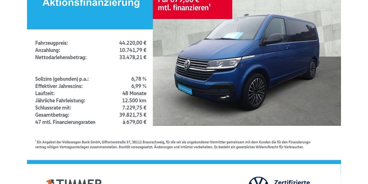 VW T6 Multivan 87.736 km 44.220 &euro; Borken 46325