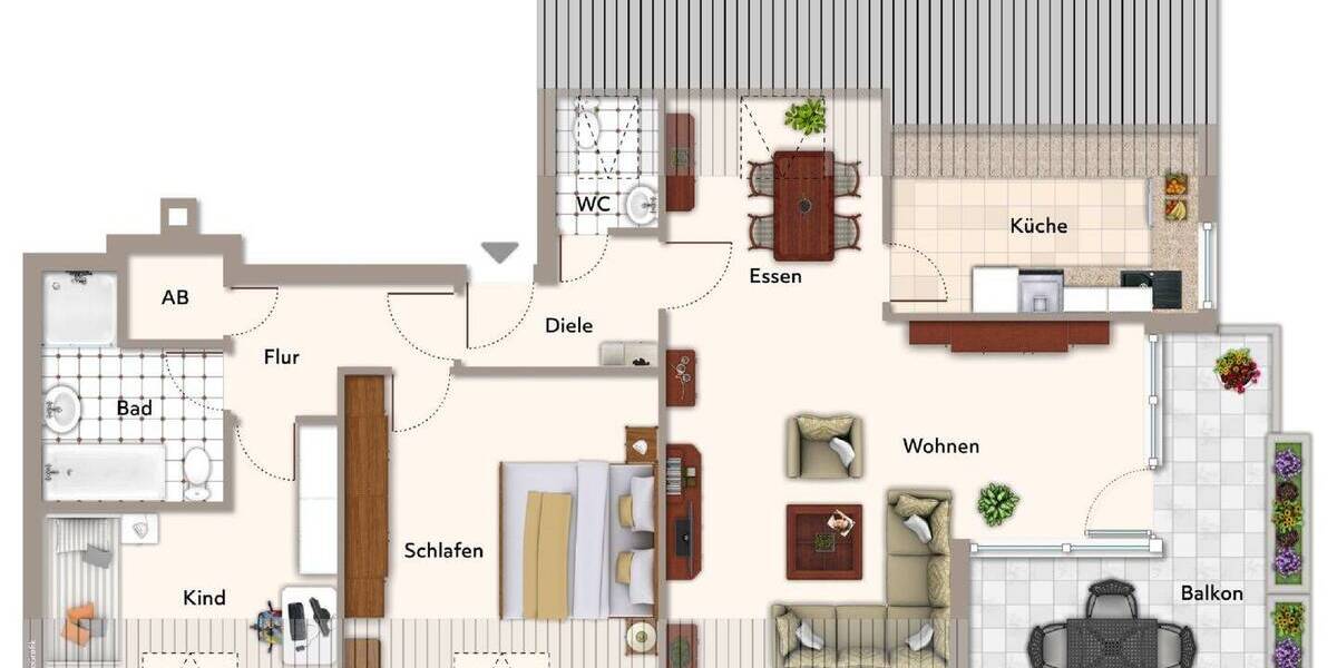 Etagenwohnung Wesel - 3 Zimmer, 90 m&sup2;, 149.000&euro; | Angebot:25742059