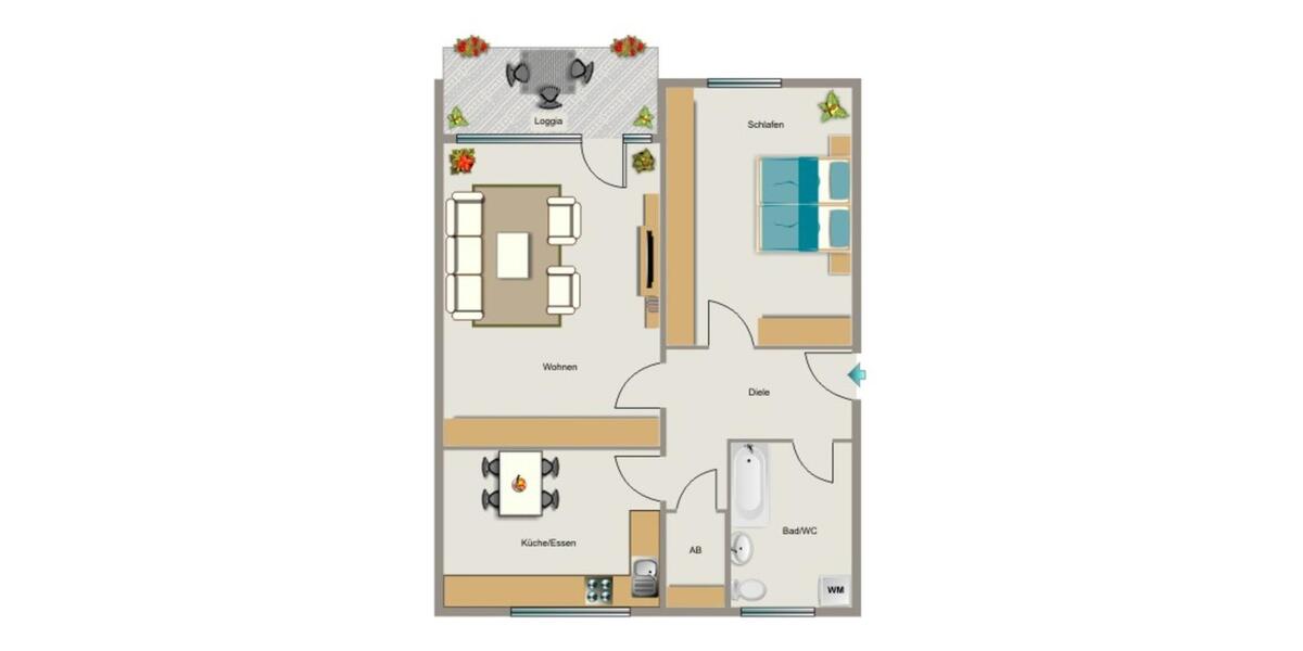 Etagenwohnung Dinslaken Lohberg - 2.5 Zimmer, 66 m&sup2;, 357&euro; | Angebot:26539895