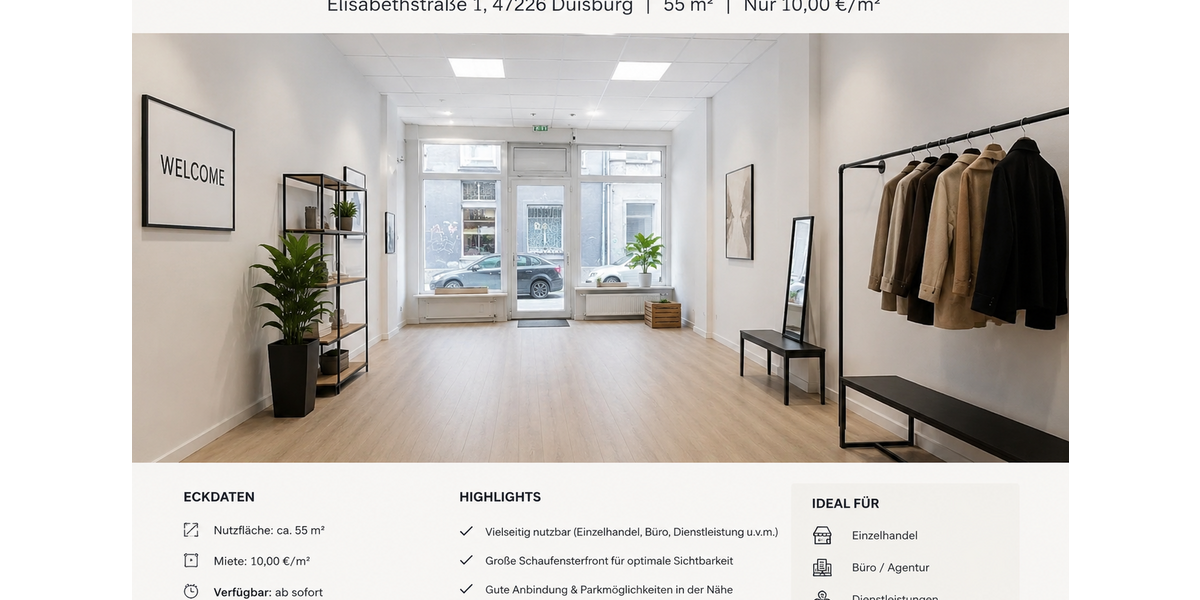 Gewerbeobjekt Duisburg Hochemmerich - 500&euro; | Angebot:26663339