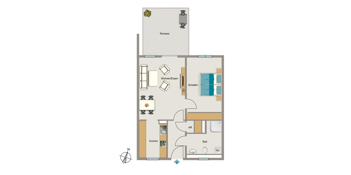 Erdgeschoßwohnung Duisburg Walsum - 2 Zimmer, 68 m&sup2;, 816&euro; | Angebot:25423587