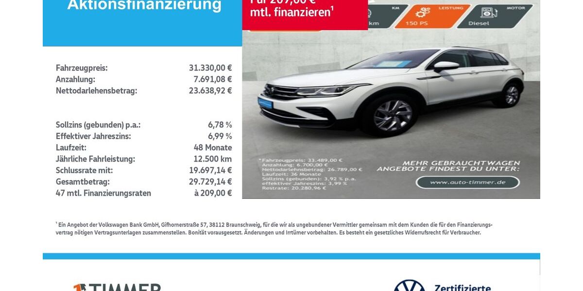 VW Tiguan 34.194 km 30.660 &euro; Borken 46325