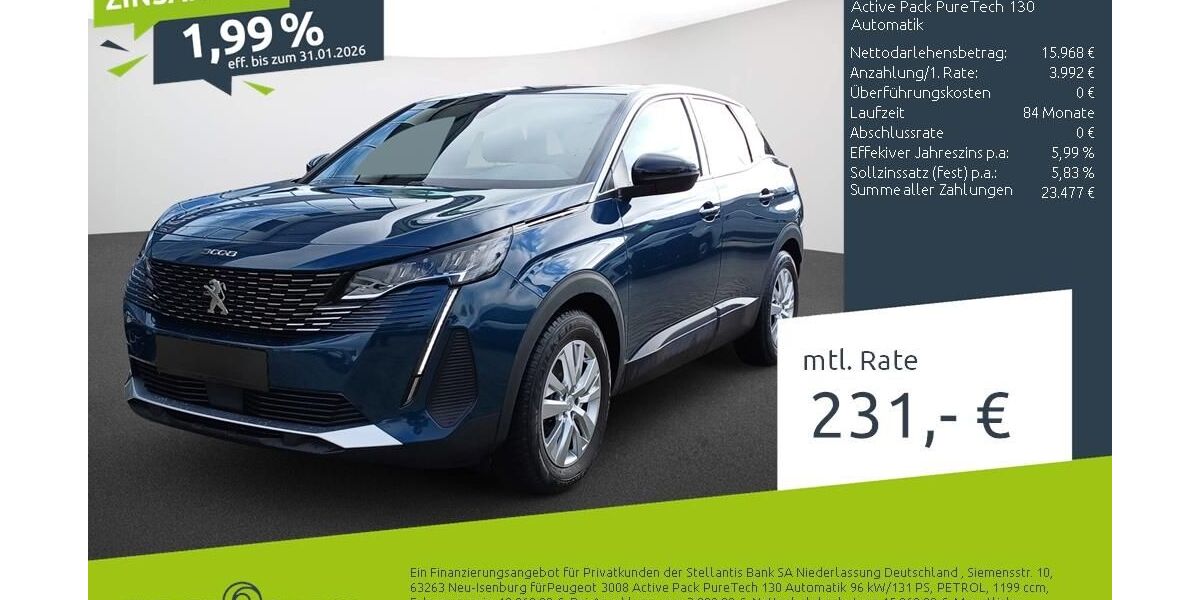 Peugeot 3008 26.542 km 19.960 &euro; Borken 46325