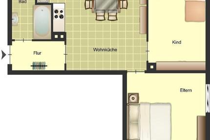 Wohnung Duisburg Huckingen - 2 Zimmer, 51 m&sup2;, 469&euro; | Angebot:25974813