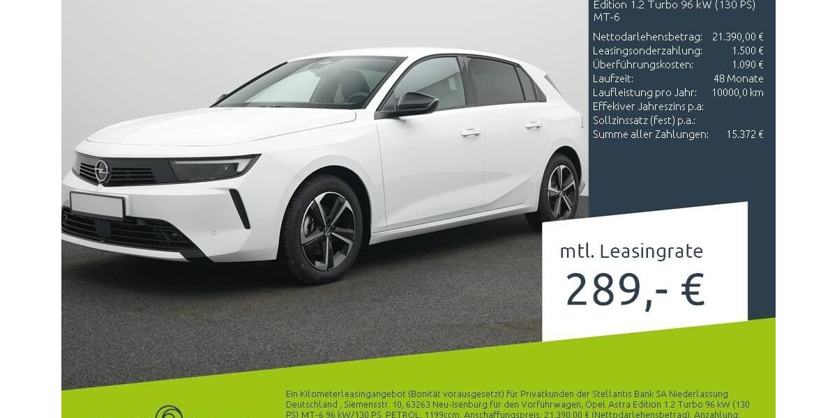 Opel Astra 2.500 km 22.290 &euro; Borken 46325