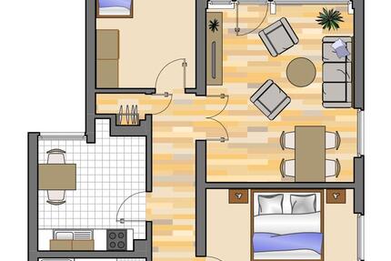 Wohnung Gelsenkirchen Gelsenkirchen-Nord - 4 Zimmer, 71 m&sup2;, 499&euro; | Angebot:25542355