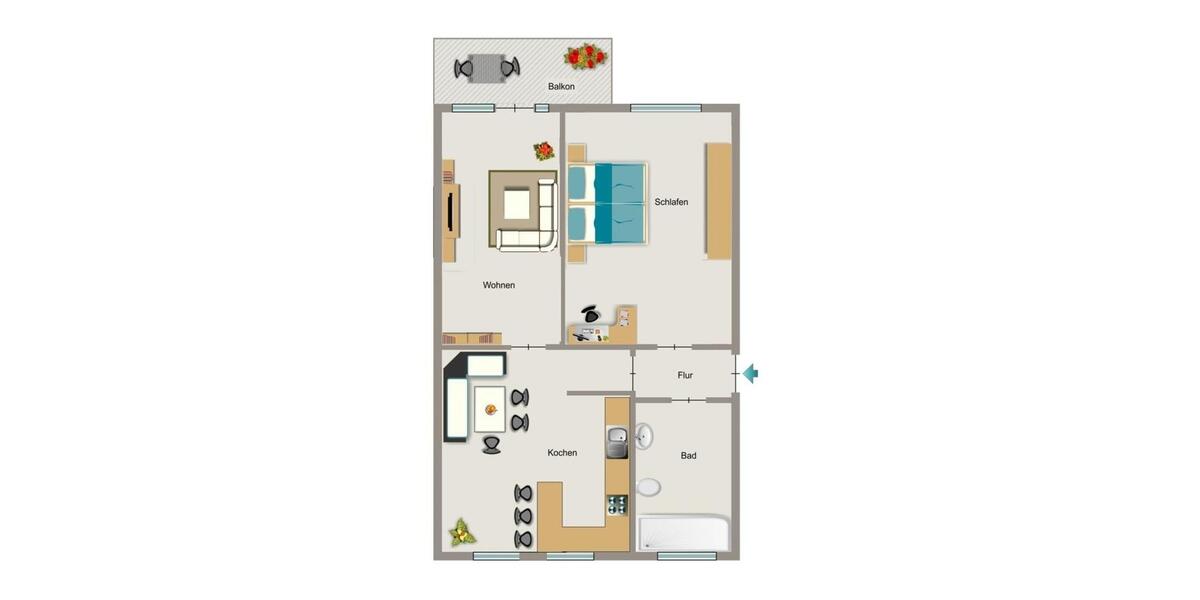 Etagenwohnung Dinslaken Hiesfeld - 2.5 Zimmer, 53 m&sup2;, 497&euro; | Angebot:26257228